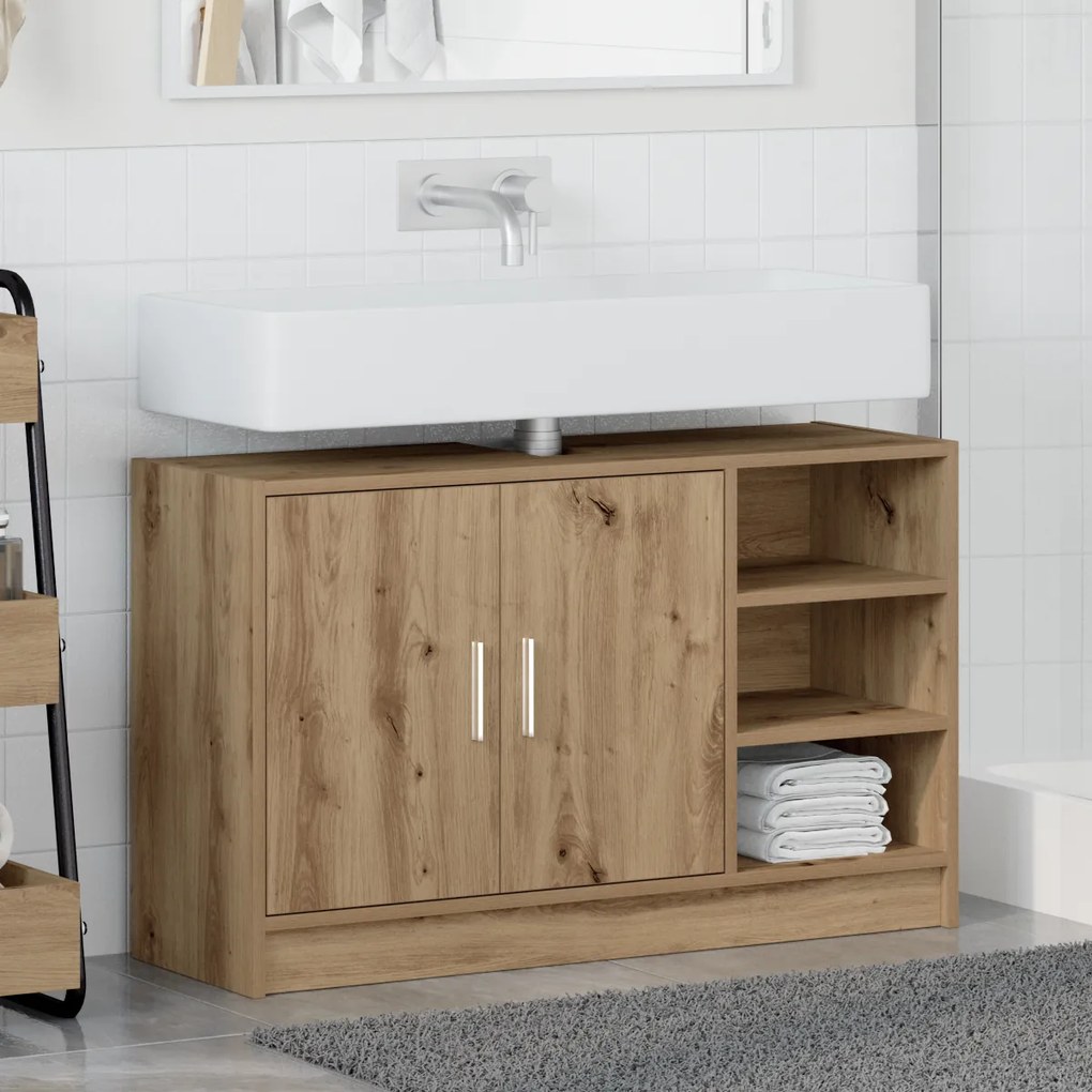 vidaXL Cabinet Νεροχύτη Δρυός 90x29x55 εκ. Επεξεργασμένο Ξύλο