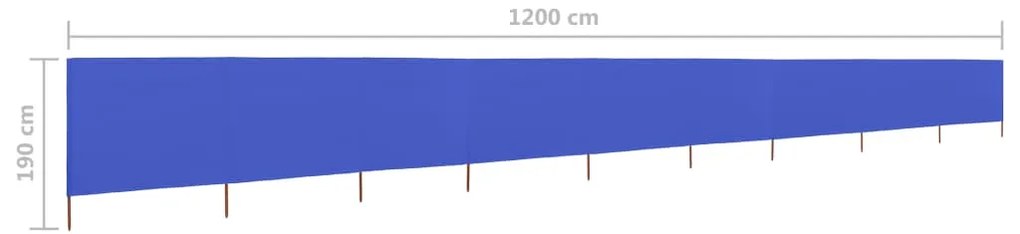 vidaXL Προστατευτικό Αέρα με 9 Πάνελ Αζούρ Μπλε 1200x160 εκ Υφασμάτινο