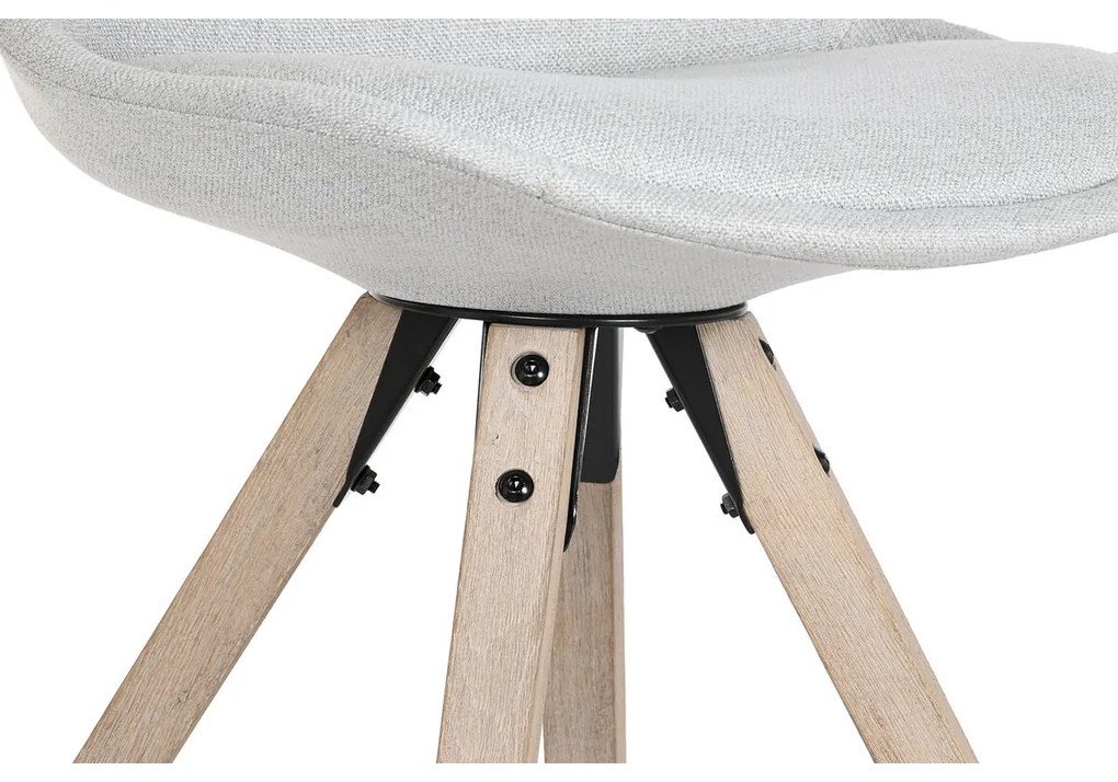 Καρέκλα Τραπεζαρίας DKD Home Decor πολυεστέρας Ανοιχτό Γκρι Eik (48 x 44 x 84 cm)
