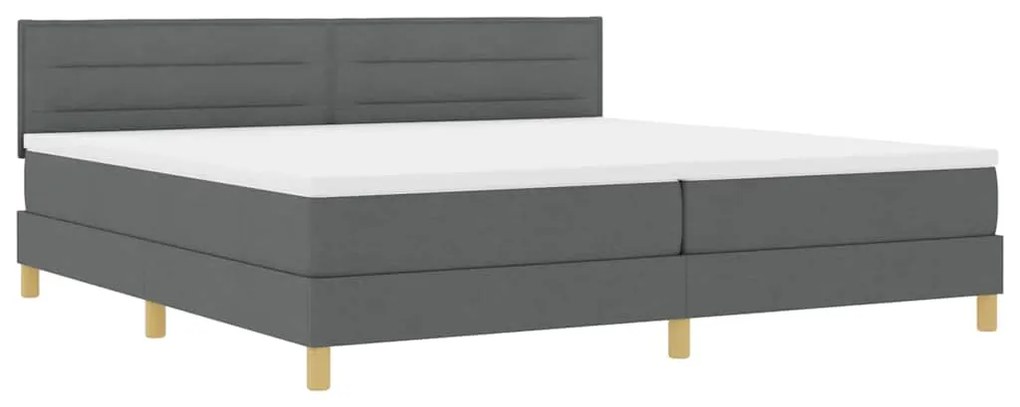 vidaXL Κρεβάτι box spring με στρώμα Σκούρο γκρι 200 x 200 cm ύφασμα