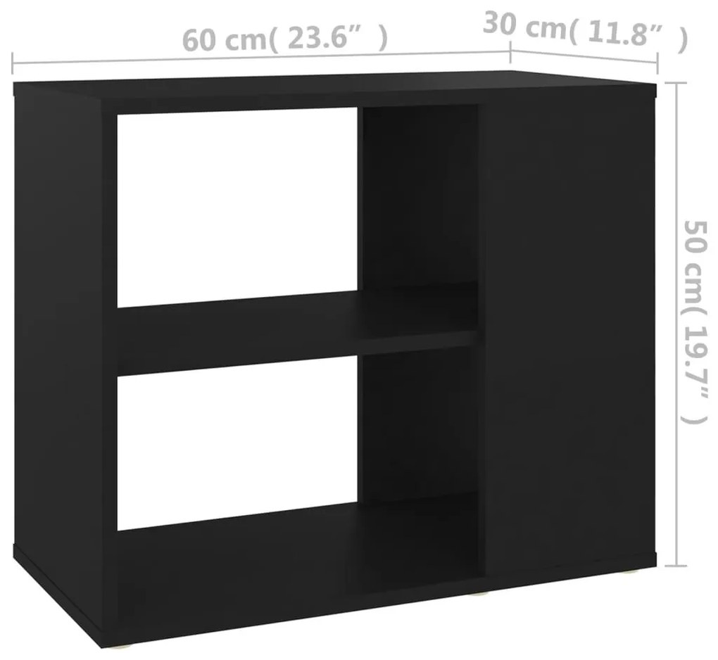 Βοηθητικό Ντουλάπι Μαύρο 60 x 30 x 50 εκ. από Επεξ. Ξύλο - Μαύρο