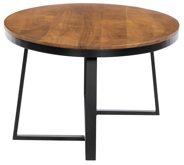 OVO COFFEE TABLE ΦΥΣΙΚΟ ΜΑΥΡΟ 121x71xH44cm - 04-1054