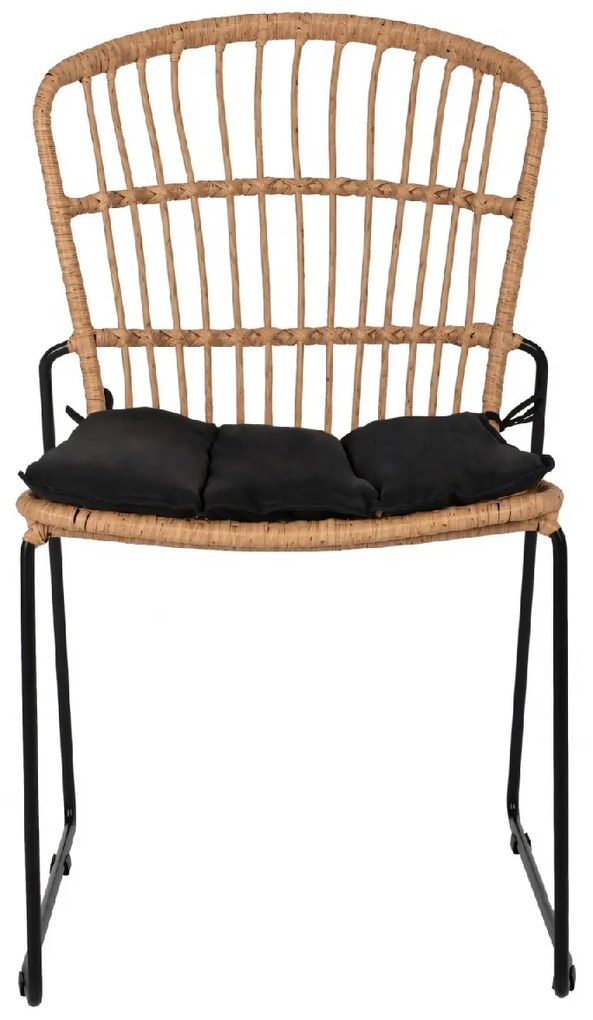 ΚΑΡΕΚΛΑ ΚΗΠΟΥ ARTELIBRE ALFENUS ΦΥΣΙΚΟ/ΜΑΥΡΟ RATTAN/ΜΕΤΑΛΛΟ 50X55X84CM