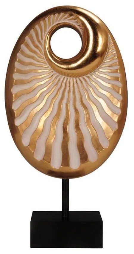 Διακοσμητικό Αντικείμενο Επιτραπέζιο Totem Espiral Oval 022511 22x8x42cm Gold-Black Πολυρεσίνη