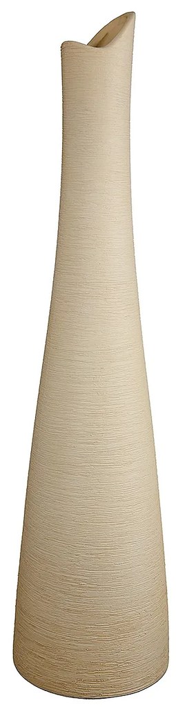 Βάζο Με Μακρύ Λαιμό Μπεζ Κεραμικό 41cm-05160225