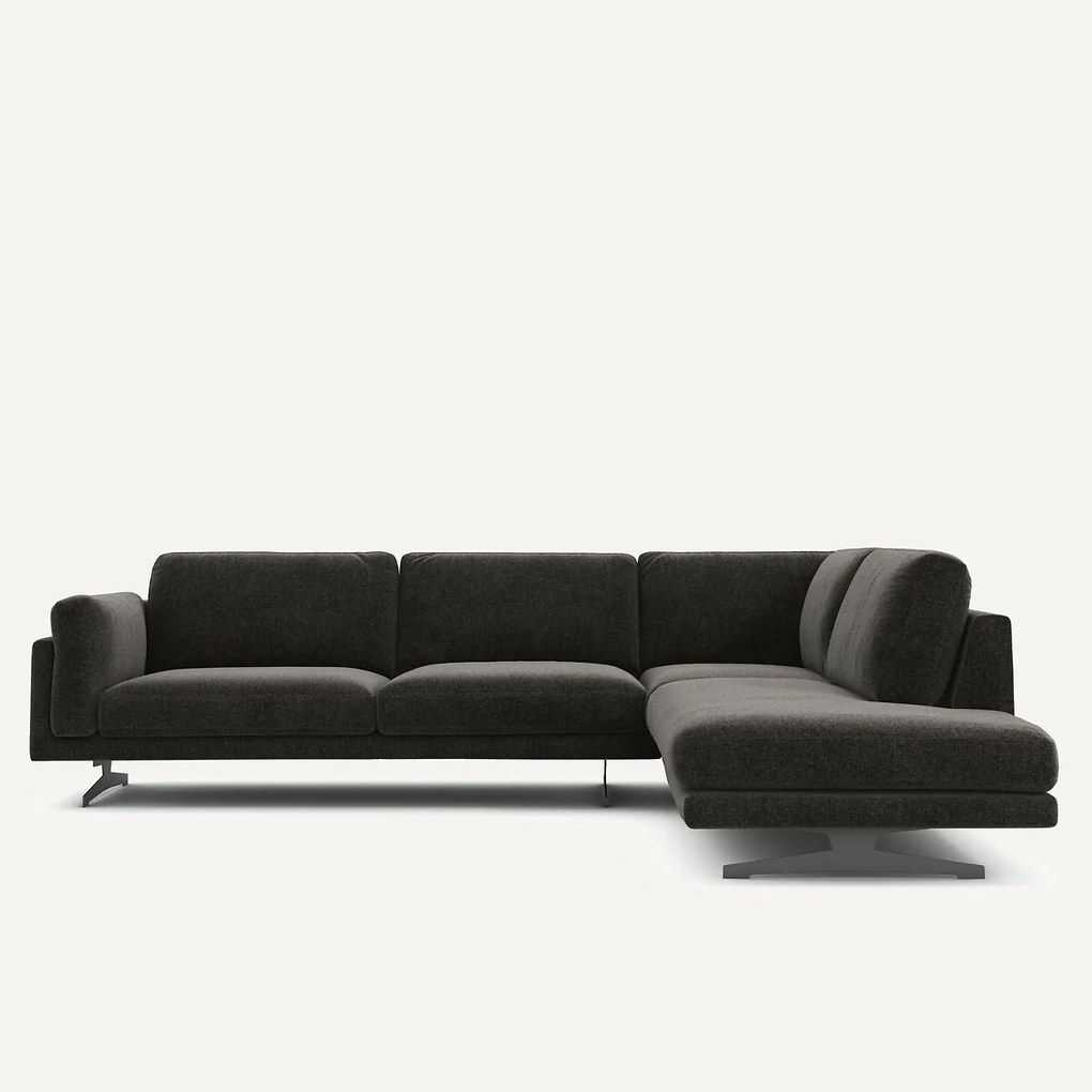 Γωνιακός καναπές με σεζλόνγκ από βελούδο chenille, César