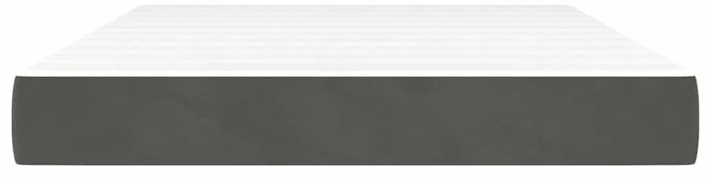 vidaXL Στρώμα με Pocket Springs Σκούρο Γκρι 140x220x20 εκ. Βελούδινο