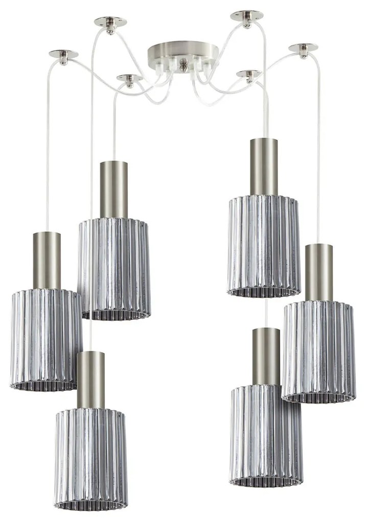 Φωτιστικό Οροφής Πολύφωτο Homelighting 77-8393 Nickel/Smoked