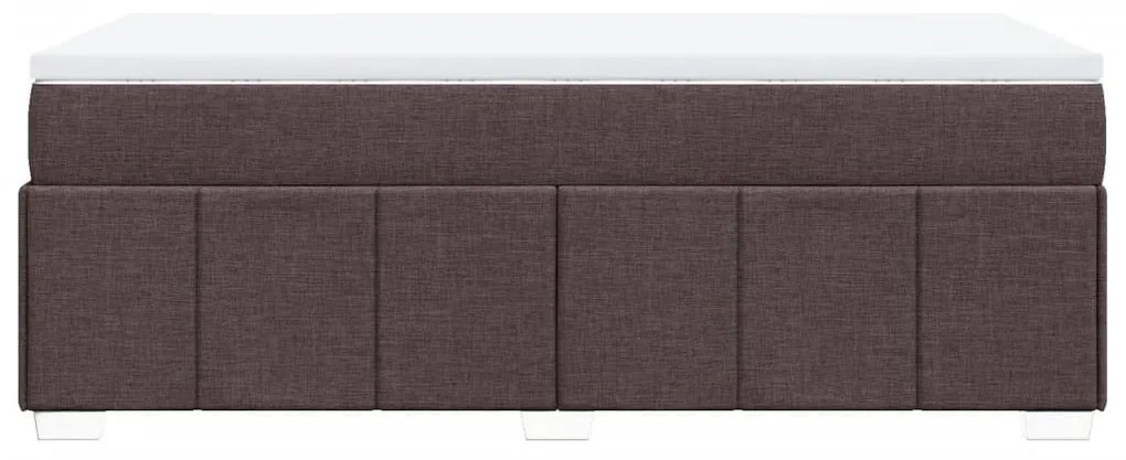 Κρεβάτι Boxspring με Στρώμα Σκούρο Καφέ 90x190 εκ. Υφασμάτινο - Καφέ