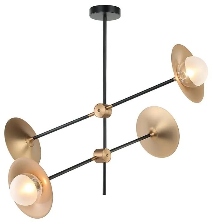 Φωτιστικό Οροφής - Ράγα HL4324C84BB 4ΧG9 85X81ΧΗ67 Brass-Black Aca Decor Metal, Glass