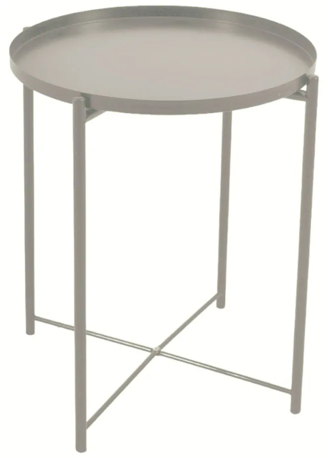 Τραπεζάκι Γκρι/Μπεζ Μέταλλο 42x42x52cm ANKOR