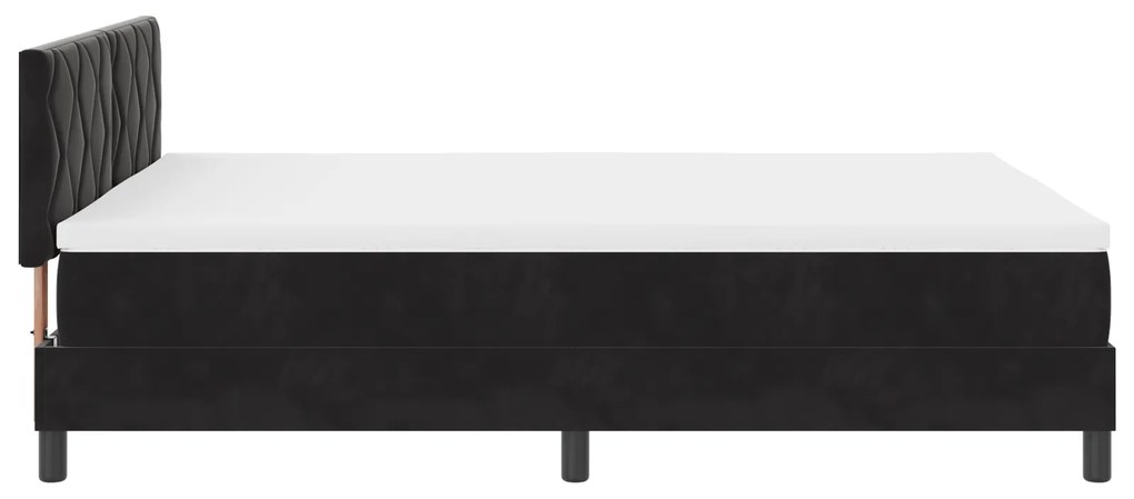 vidaXL Κρεβάτι Box Spring με Στρώμα & LED Μαύρο 140x190 cm Βελούδο