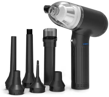 KINZIR 2 σε 1 σκουπάκι χειρός &amp; air duster VC16, LED, 90W 7500mAh, μαύρο