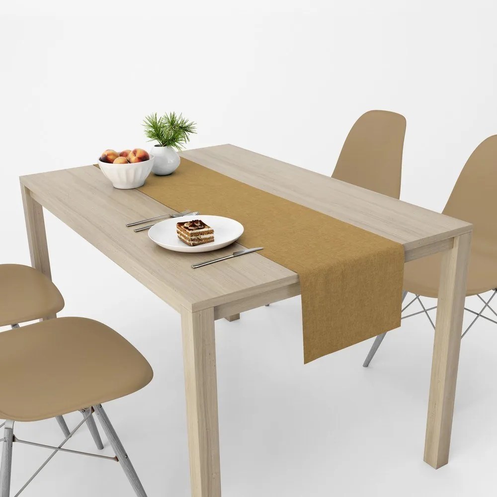 Τραβέρσα Αλέκιαστη Panama Mustard DimCol 40Χ180 40x180cm Cotton-Polyester