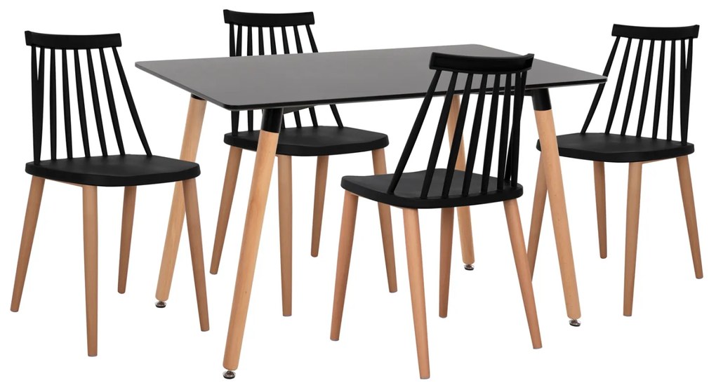 ΣΕΤ ΤΡΑΠΕΖΑΡΙΑΣ 5ΤΜΧ MINIMAL HM21178 MDF TOP ΣΕ ΜΑΥΡΟ-ΣΚΕΛΕΤΟΣ ΣΕ ΦΥΣΙΚΟ ΞΥΛΟΥ