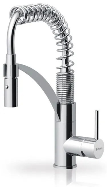 Pyramis Mini Cresento Elegant Μπαταρία Κουζίνας Χρωμέ Με Αποσπώμενο Ντούς