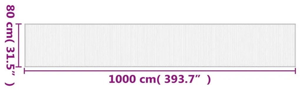 Χαλί Ορθογώνιο Ανοιχτό Φυσικό 80 x 1000 εκ. Μπαμπού - Μπεζ