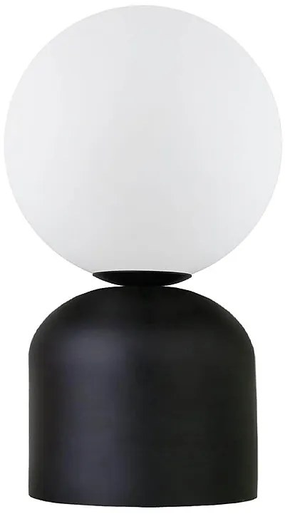 Φωτιστικό επιτραπέζιο Albus Megapap E14 μεταλλικό - γυάλινο χρώμα μαύρο - λευκό Ø13x28εκ.