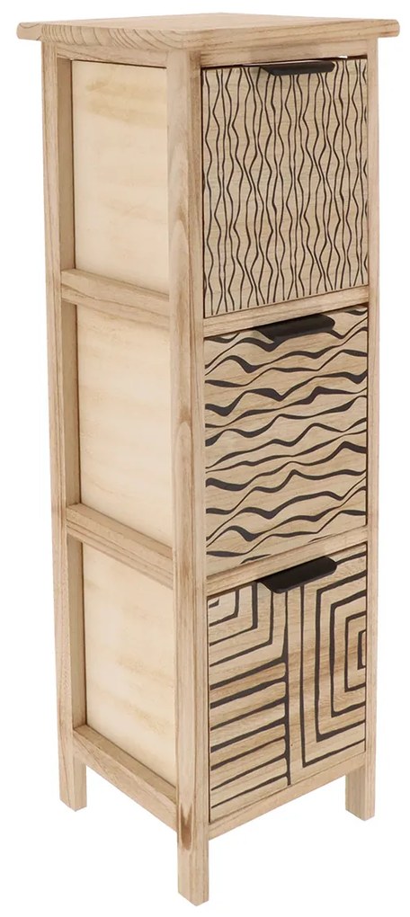 Έπιπλο μπάνιου mdf με 3 συρτάρια 25x25x77 cm Eurocasa 9709