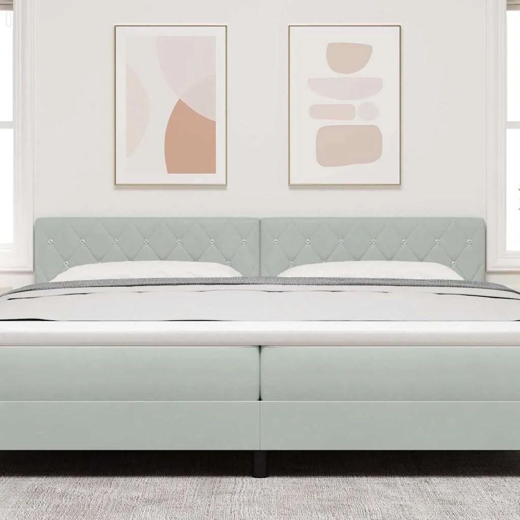 vidaXL Κεφαλάρι με κεφαλάρι Ανοιχτό γκρι 200 cm Τεχνητό Δέρμα