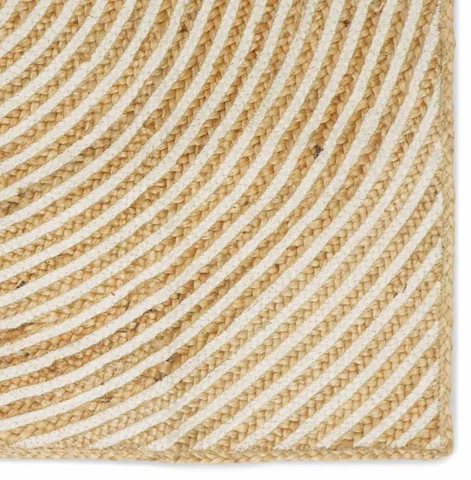 vidaXL Χαλί Φυσικό και Λευκό 120 x 170 cm Γιούτα