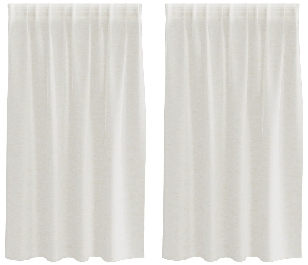 vidaXL Κουρτίνες με κουρτίνες 2 pcs Κρεμ 140 x 140 εκ. Πολυεστέρας