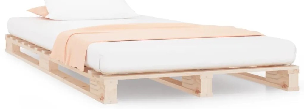 vidaXL Κρεβάτι Παλέτες 90x190 Μασίφ Ξύλο Πεύκου Single