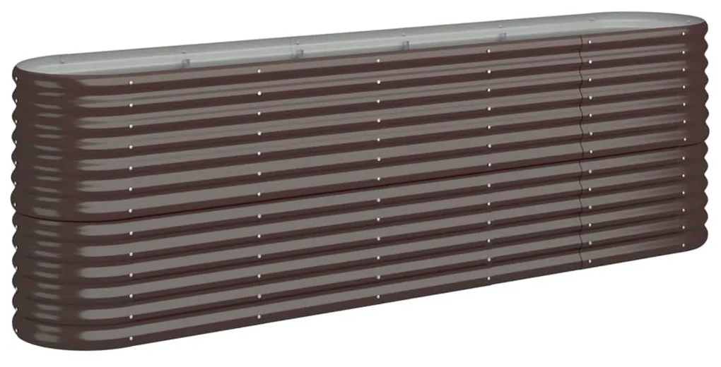 vidaXL Ζαρντινιέρα Καφέ 224x40x68 εκ. Γαλβανισμένος χάλυβας
