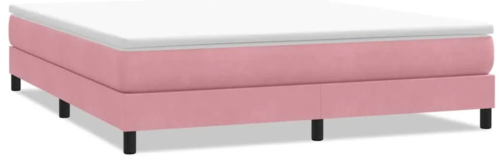 vidaXL Box Spring κρεβάτι χωρίς στρώμα ροζ 180x220 cm Βελούδινο