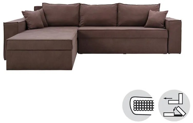 Γωνιακός Καναπές Olymp 4 Fylliana Καφέ 280x210x80 εκ. 280x210x80 εκ.