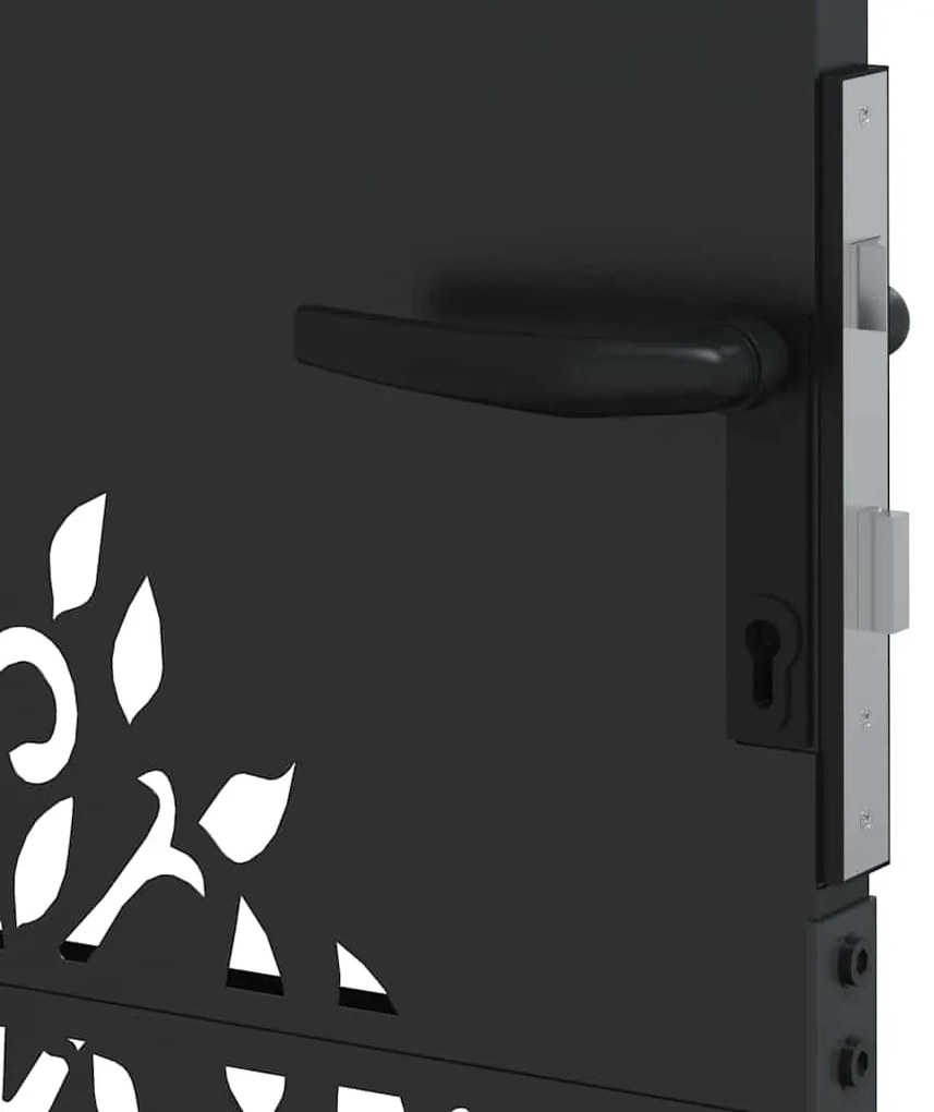 vidaXL Πύλη Κήπου Μαύρο 85 x 155 εκ Ατσάλι με Επικάλυψη Πούδρας