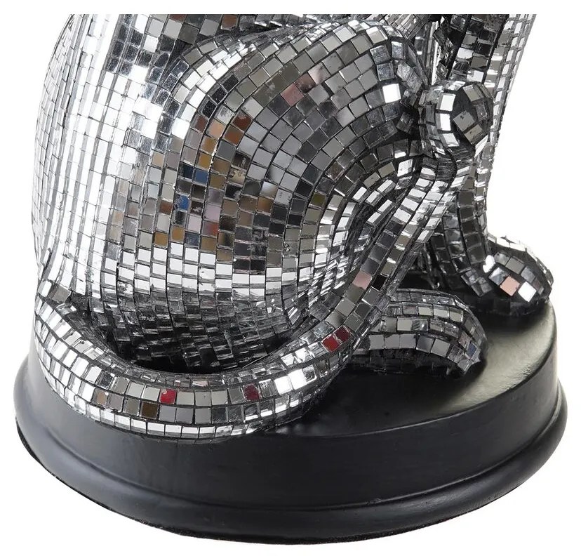 Διακοσμητική Φιγούρα DKD Home Decor Ασημί Λεοπαρδαλί Ρητίνη (19,5 x 16 x 31,5 cm)