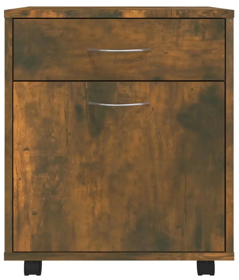 vidaXL Ντουλάπι Με Ροδάκια Καπνιστή Δρυς 45x38x54 εκ. Επεξεργ. Ξύλο