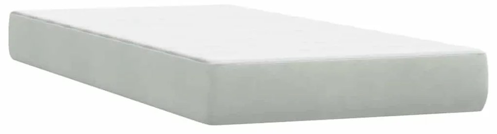 Box Spring κρεβάτι με στρώμα ανοιχτό γκρι 80x220 cm Βελούδινο 3317883