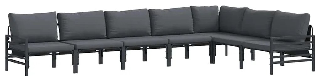 vidaXL Σετ Καναπέ Κήπου 7 pcs Ανθρακί Ατσάλι
