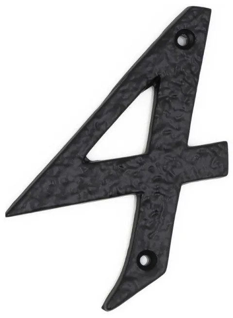 Roline 461 Πινακίδα με Αριθμό 4 από Αλουμίνιο Μαύρο Ματ 100mm