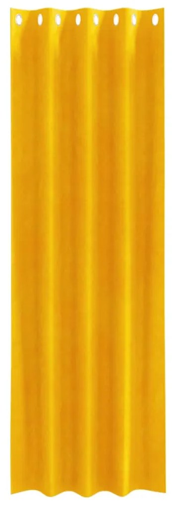 vidaXL Κουρτίνες 2 pcs Χαμομηλί κίτρινο 140 x 225 cm Βελούδο