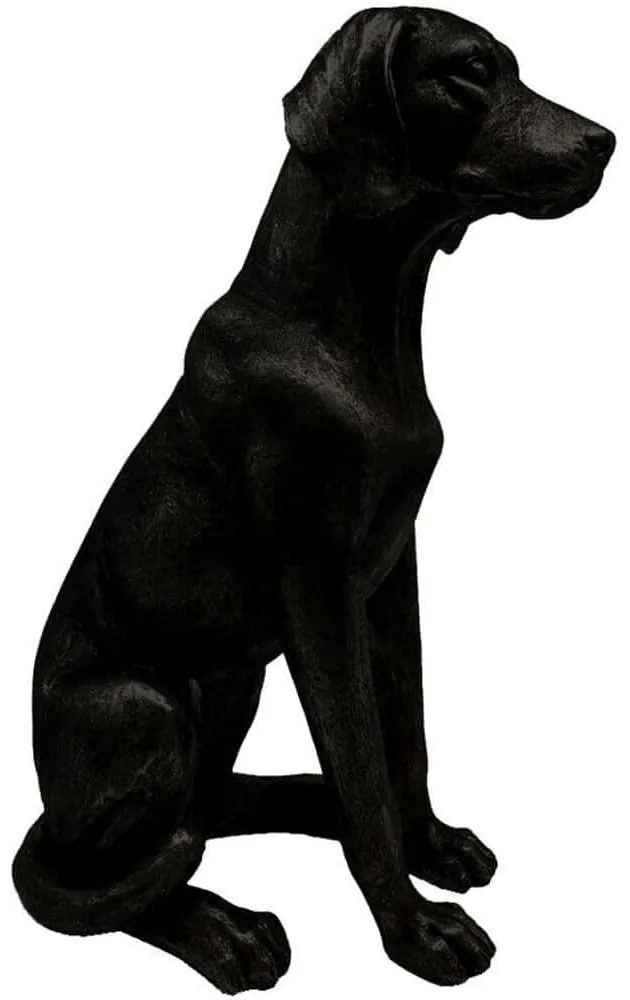 Διακοσμητικός Σκύλος Oliver 031116 36x21x50cm Black Πολυρεσίνη