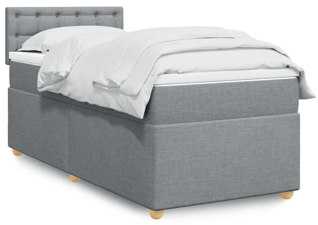 ΚΡΕΒΑΤΙ BOXSPRING ΜΕ ΣΤΡΩΜΑ ΑΝΟΙΧΤΟ ΓΚΡΙ 90X190 ΕΚ. ΥΦΑΣΜΑΤΙΝΟ 3288849