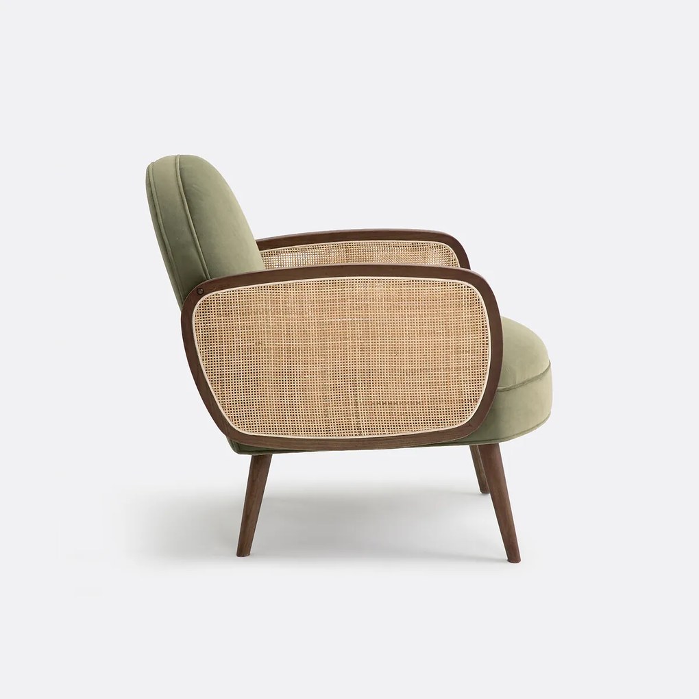 Πολυθρόνα από βελούδο και ψάθα, Buisseau