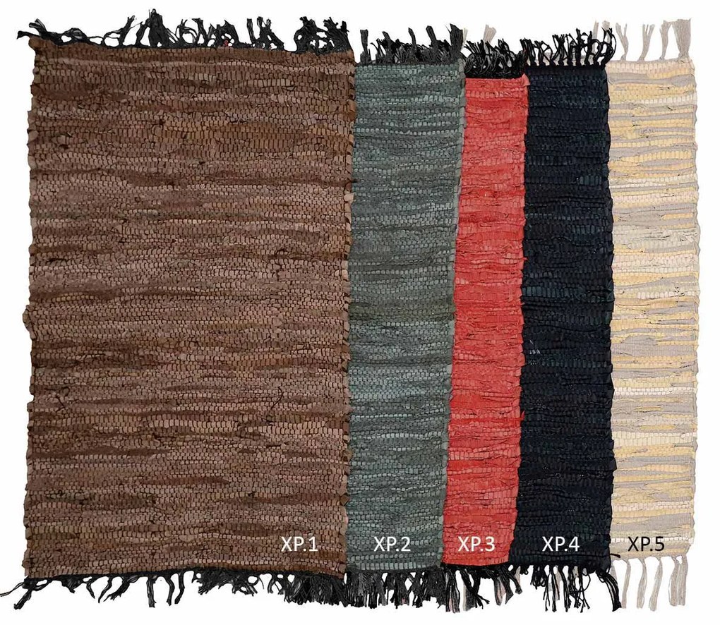 Δερμάτινο Πατάκι (60x90) Viopros Rugs Ideas Μαύρο