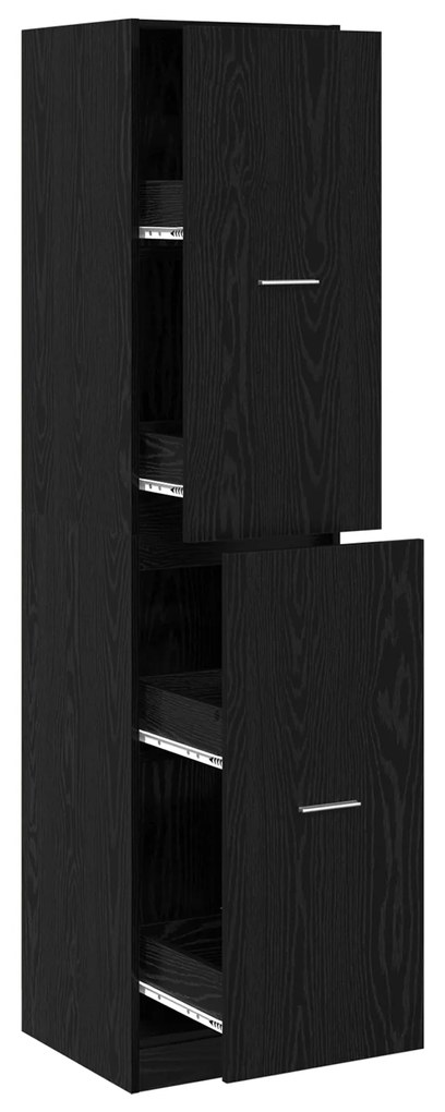 vidaXL Apothecary cabinet Μαύρη Βελανιδιά 40x41x174.5 εκ. Μηχανικής Ξυλείας