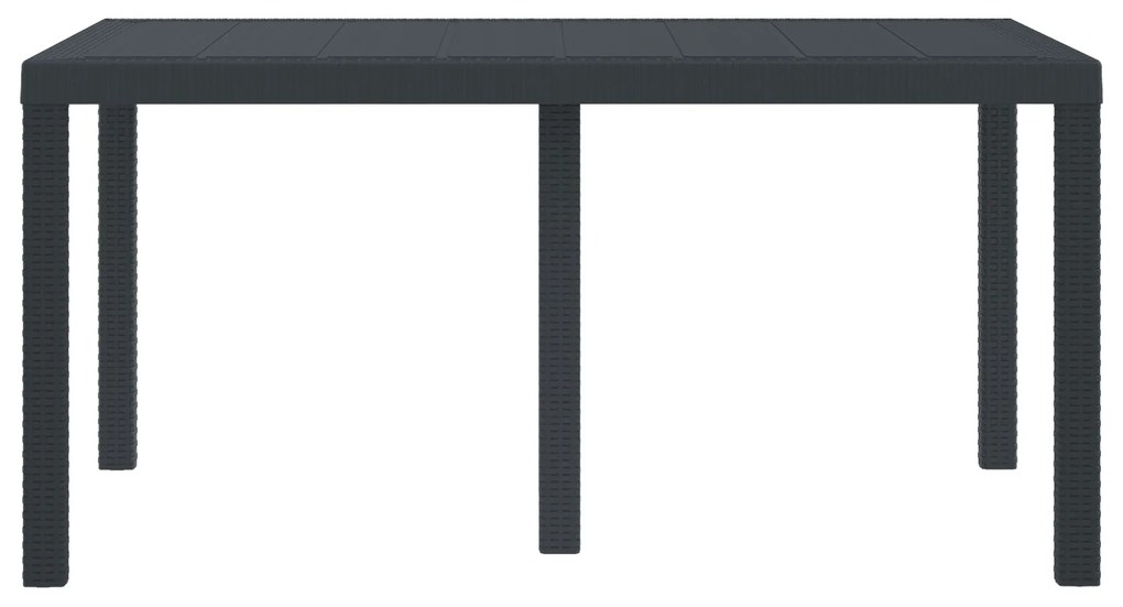 vidaXL Τραπέζι Κήπου Ανθρακί 150x100x73 εκ. Πολυ Ράτταν