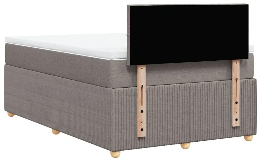 Κρεβάτι Boxspring με Στρώμα Taupe 120x190 εκ. Υφασμάτινο - Μπεζ-Γκρι