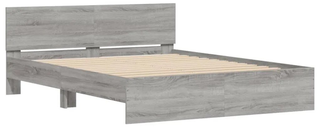 vidaXL Πλαίσιο Κρεβατιού με Κεφαλάρι Γκρι Sonoma 140x200 εκ.