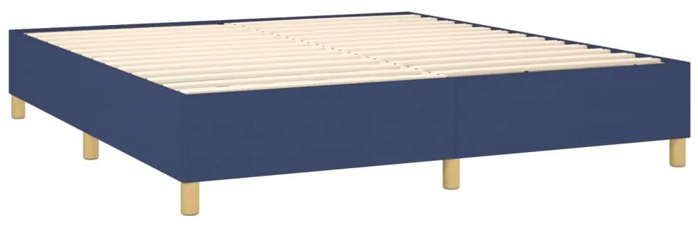 vidaXL Κρεβάτι Boxspring με Στρώμα Μπλε 180x200 εκ. Υφασμάτινο