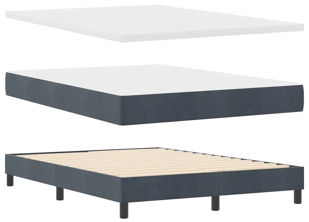 vidaXL Κρεβάτι με Ελατήρια και Στρώμα Μαύρο 100x200 εκ. Βελούδο