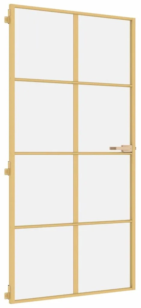 vidaXL Εσωτερική Πόρτα Χρυσή 102,5x201,5 εκ. Ψημένο Γυαλί &amp; Αλουμίνιο