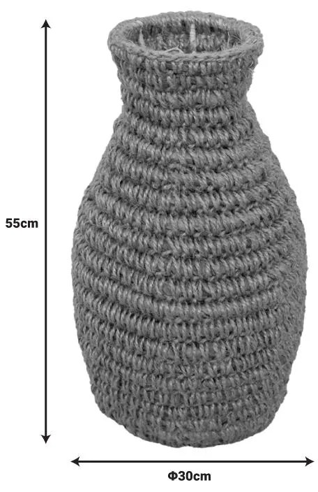 Βάζο Agelen Inart sisal σε φυσική απόχρωση Φ30x55εκ 30x30x55 εκ.