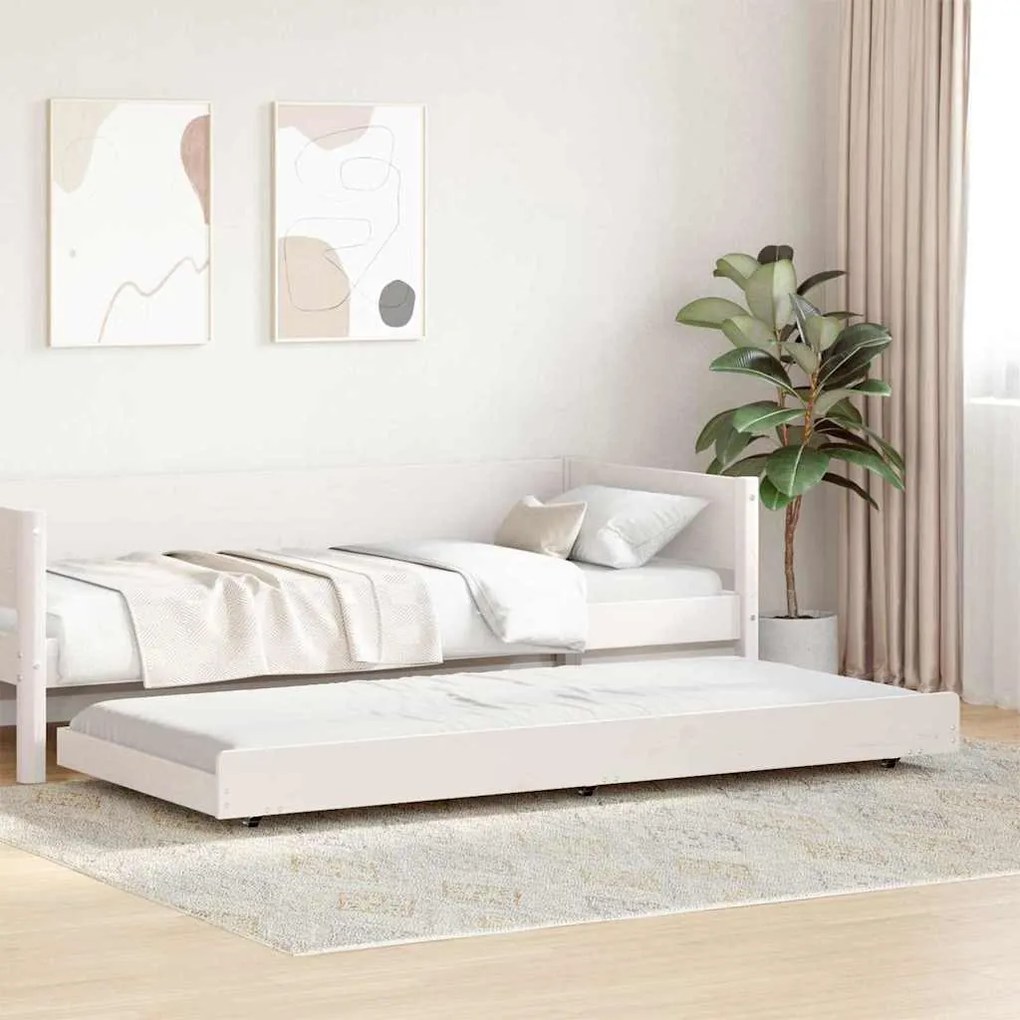 vidaXL Σκελετός Κρεβατιού Λευκό 80 x 200 cm Μασίφ ξύλο πεύκου